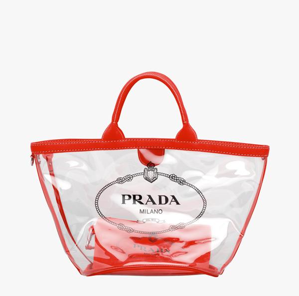 ☆PRADA コピー ☆ビニール ハンドバッグ 1BG166 rosso